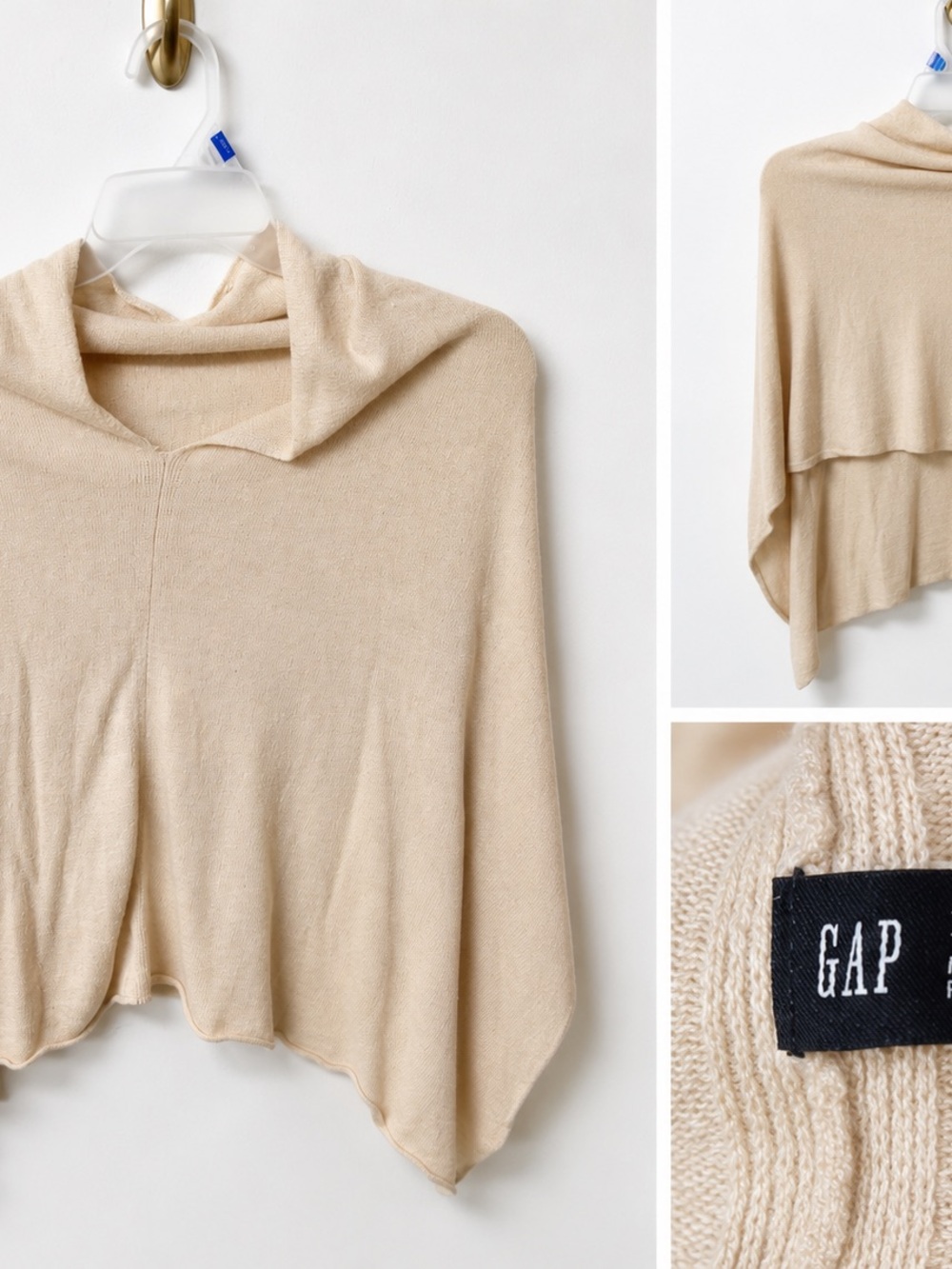GAP Beige Knit Poncho